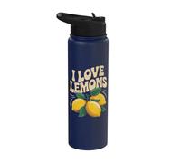 Amantes alegres de los cítricos I Love Lemons Stainless Steel Insulated Water Bottle
