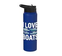 Amantes de la aventura náutica I Love Boats Stainless Steel Insulated Water Bottle