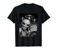 Amantes de la conspiración Alien Selfie Area 51 Divertido OVNI Camiseta