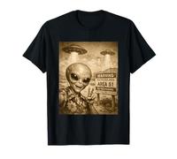 Amantes de la conspiración Alien Selfie Area 51 Divertido UAP UFO Clásico Camiseta