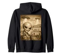 Amantes de la conspiración Alien Selfie Area 51 Divertido UAP UFO Clásico Sudadera con Capucha
