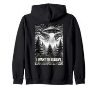 Amantes de la conspiración Quiero Creer Visitar Naves Espaciales OVNI Sudadera con Capucha