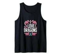 Amantes de la fantasía mística I Love Dragons Camiseta sin Mangas