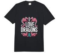Amantes de la fantasía mística I Love Dragons Comfort Colors Adult Heavyweight T-Shirt