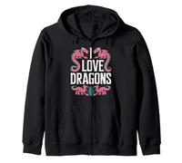 Amantes de la fantasía mística I Love Dragons Sudadera con Capucha