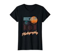 Amantes de la fotografía Adictos a la fotografía para fotógrafos Camiseta gráfica económica, Mujer, Negro, XS