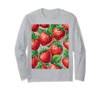 Amantes de la fruta fresa patrón de bayas frescas verano divertido Manga Larga
