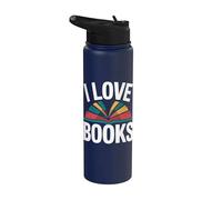 Amantes de la lectura de ratones de biblioteca I Love Books Stainless Steel Insulated Water Bottle