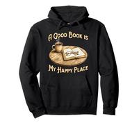 Amantes de la Lectura - Un Buen Libro es mi Lugar Feliz Sudadera con Capucha