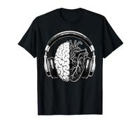 Amantes de la música Cerebro y corazón Camiseta