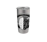Amantes de la música Cerebro y corazón Vaso térmico de acero inoxidable de doble pared