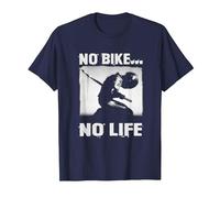 Amantes de Las Motocicletas y Motociclistas No Hay Bicicleta no Hay Vida Camiseta, Hombre, Azul Marino, XL
