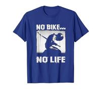 Amantes de Las Motocicletas y Motociclistas No Hay Bicicleta no Hay Vida Camiseta, Hombre, Azul Real, XXL