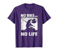 Amantes de Las Motocicletas y Motociclistas No Hay Bicicleta no Hay Vida Camiseta, Hombre, Morado, M