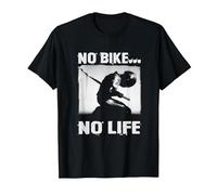 Amantes de Las Motocicletas y Motociclistas No Hay Bicicleta no Hay Vida Camiseta, Hombre, Negro, XL