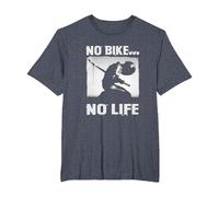 Amantes de Las Motocicletas y Motociclistas No Hay Bicicleta no Hay Vida Camiseta, Hombre Tallas Grandes, Azul Jaspeado, 2X Alto