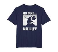 Amantes de Las Motocicletas y Motociclistas No Hay Bicicleta no Hay Vida Camiseta, Hombre Tallas Grandes, Azul Marino, 4X Alto
