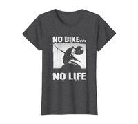 Amantes de Las Motocicletas y Motociclistas No Hay Bicicleta no Hay Vida Camiseta, Mujer, Jaspeado Oscuro, XS