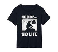 Amantes de Las Motocicletas y Motociclistas No Hay Bicicleta no Hay Vida Camiseta, Mujer Tallas Grandes, Negro, 1XL Grande
