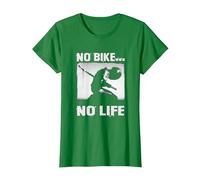 Amantes de Las Motocicletas y Motociclistas No Hay Bicicleta no Hay Vida Camiseta, Mujer, Verde Kelly, XS