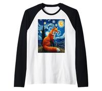 Amantes de los animales de los animales de la noche Camiseta Manga Raglan