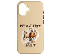 Amantes de los Caballos Caballos Salvajes Spirit Run Wild y Free Spirited Carcasa para iPhone 16