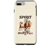 Amantes de los Caballos Caballos Salvajes Spirit Run Wild y Free Spirited Carcasa para iPhone 7 Plus/8 Plus