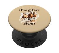 Amantes de los Caballos Caballos Salvajes Spirit Run Wild y Free Spirited PopSockets PopGrip Adhesivo