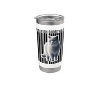 Amantes de los gatos británicos de pelo corto Vaso térmico de acero inoxidable de doble pared