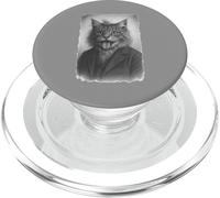 Amantes de los Gatos - Lengua de Albert Einstein Divertido PopSockets PopGrip para MagSafe