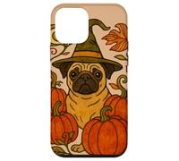 Amantes de los Perros de Halloween Pug Witch with Pumpkins Carcasa para iPhone 12 Mini