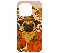 Amantes de los Perros de Halloween Pug Witch with Pumpkins Carcasa para iPhone 15 Pro