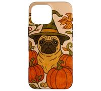 Amantes de los Perros de Halloween Pug Witch with Pumpkins Carcasa para iPhone 16 Pro MAX