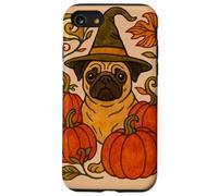 Amantes de los Perros de Halloween Pug Witch with Pumpkins Carcasa para iPhone SE (2020) / 7/8