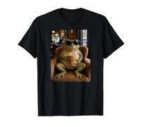 Amantes del Café Helado Divertido Green Frog Sapo Meme Fans Hombres Camiseta gráfica económica, Hombre, Negro, XL
