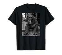 Amantes del Café Helado Divertido Lagarto Monstruo Salón Internet Meme Camiseta gráfica económica, Hombre, Negro, L