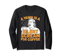 Amantes del café Un bostezo es un Grito silencioso para el café Manga Larga