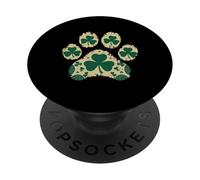 Amantes del dueño de Gatos con Estampado de Pata de trébol Celta del día de San Patricio PopSockets PopGrip Adhesivo