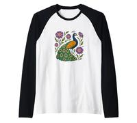 Amantes del pavo real Arte lindo diseño de pavos reales Camiseta Manga Raglan