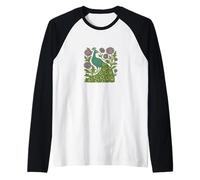 Amantes del pavo real Arte lindo diseño de pavos reales Camiseta Manga Raglan