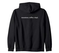 Amantes del Vinilo Monstera Coffee Vintage Sudadera con Capucha