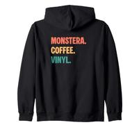 Amantes del Vinilo Monstera Coffee Vintage Sudadera con Capucha