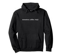 Amantes del Vinilo Monstera Coffee Vintage Sudadera con Capucha