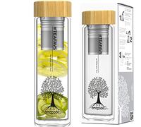 amapodo glass tea bottle with strainer - 400ml tea bottle teapot to go - botella para beber de doble pared de vidrio borosilicato
