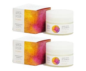 AMAPOLA BIOCOSMETICS Crema Facial de Caléndula para Pieles Secas y Sensibles [Pack de 2] - Hidratación y Reparación - Fórmula Ecológica, Natural y Vegana