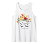 Amapola de California Mercado de Flores Rojas Amapolas Floral Camiseta sin Mangas