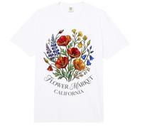 Amapola de California Mercado de Flores Rojas Amapolas Floral Comfort Colors Adult Heavyweight T-Shirt