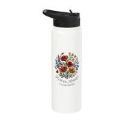 Amapola de California Mercado de flores rojas Amapolas Floral Stainless Steel Insulated Water Bottle