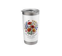 Amapola de California Mercado de flores rojas Amapolas Floral Vaso térmico de acero inoxidable de doble pared