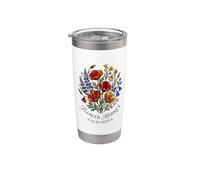 Amapola de California Mercado flores rojas Amapolas Floral Vaso térmico de acero inoxidable de doble pared